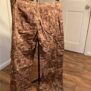 Brown Cargo Pants with Camouflage Effect